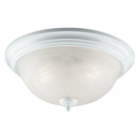 HOME IMPRESSIONS 15 In. White Incandescent Flush Mount Ceiling Light Fixture IFM415WH